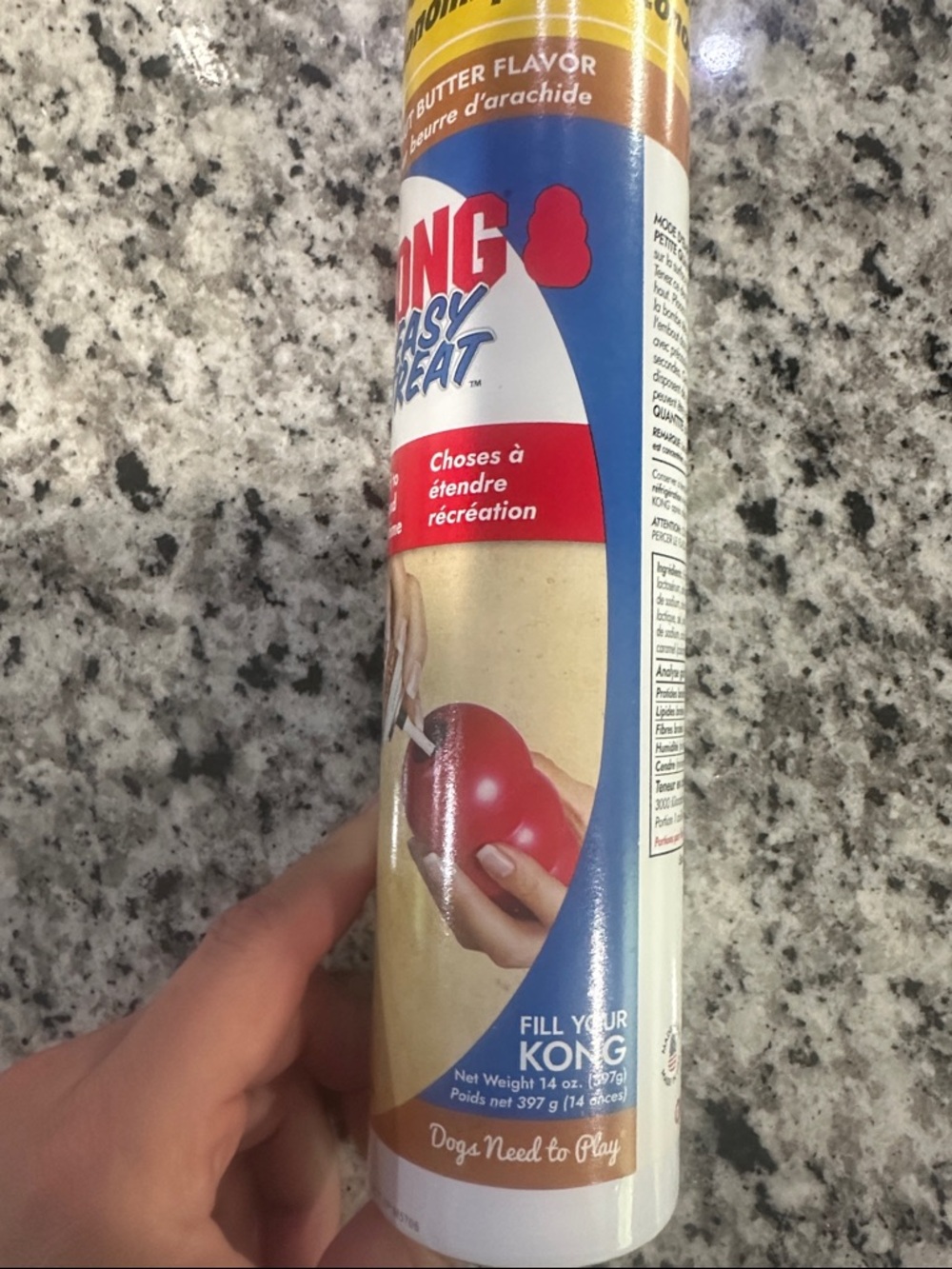 KONG Easy Treat Peanut Butter Flavor Dispensing Tube - Blue Cap - Picture 2 of 2